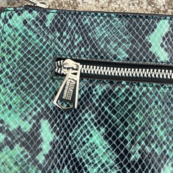 Aimee Kestenberg Emerald Green Snakeskin Print Clutch - Picture 2 of 5